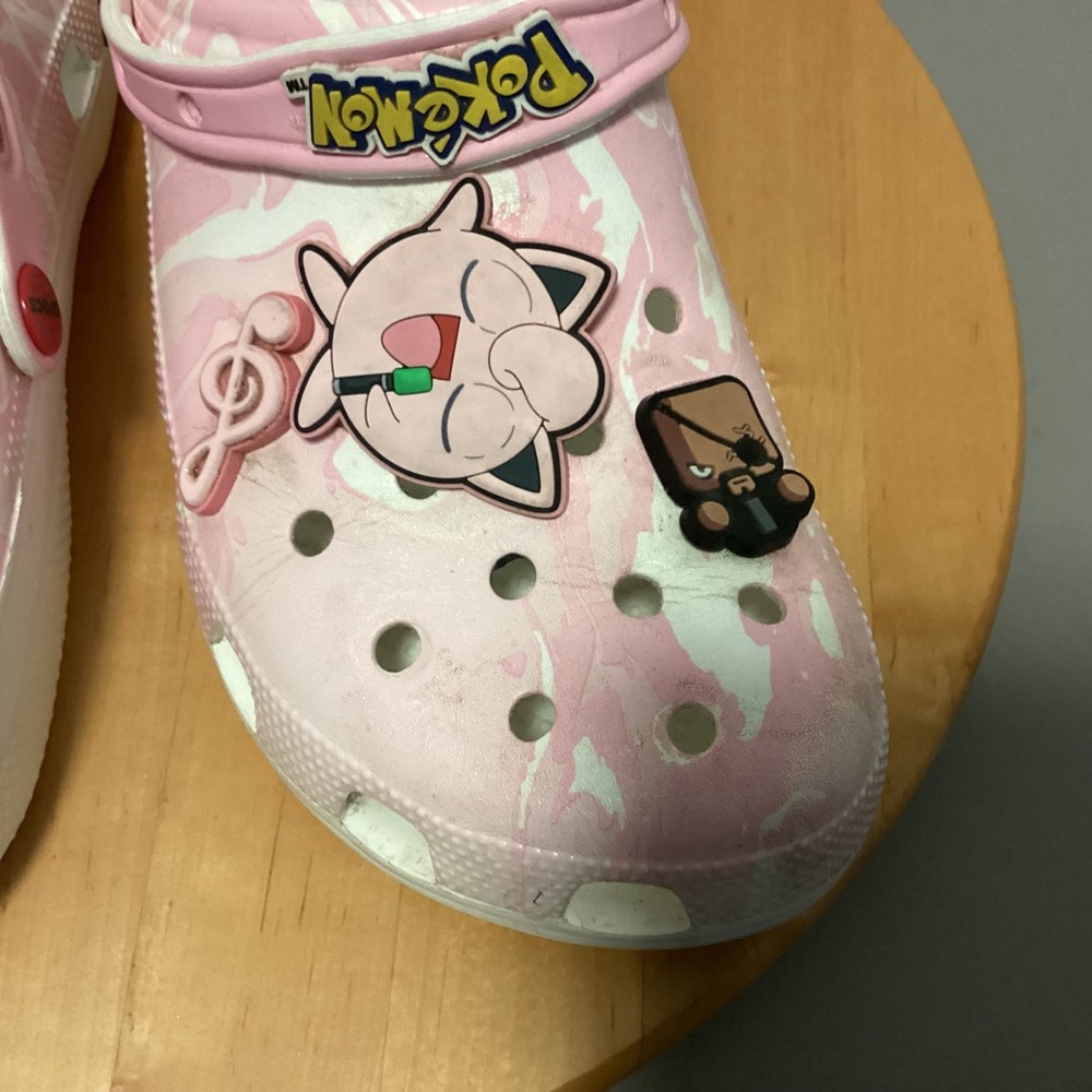 Pokemon Jigglypuff Crocs Pink Marble Swirl ClogsWomen's Size 11 - Picture 8 of 15